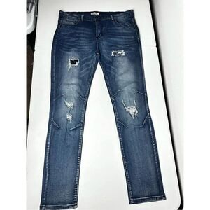 Blue Cult Jeans Men’s Size 38 Dark Stone Wash Distressed Stretch Denim Pants